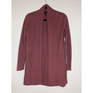Tahari Pure Luxe 100% Cashmere Open Front Longline Cardigan Sweater Sz XS Comfy
